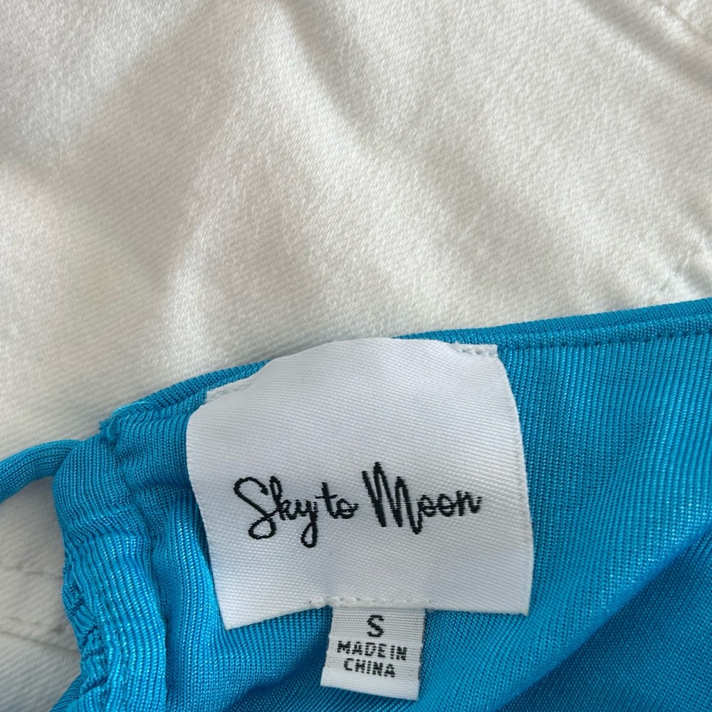 Sky to Moon Blue Bikini Top